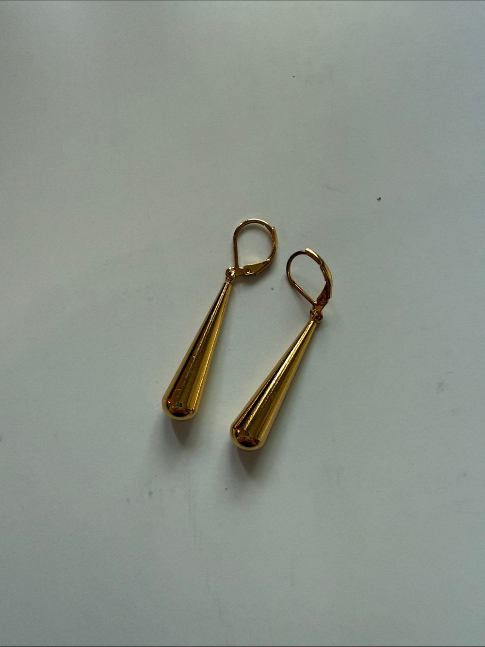 Gold Teardrop Leverback Earrings - Women's Jewelry